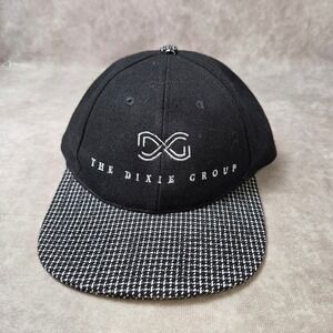 HitWear The Dixie Group Baseball Cap Hat Black Wool Blend Patterned Brim OSFM